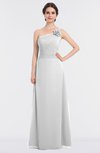 ColsBM Kendra White Elegant Asymmetric Neckline Sleeveless Floor Length Flower Bridesmaid Dresses
