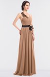 ColsBM Ivanna Almost Apricot Elegant A-line Halter Sleeveless Floor Length Flower Bridesmaid Dresses