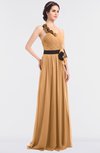 ColsBM Ivanna Apricot Elegant A-line Halter Sleeveless Floor Length Flower Bridesmaid Dresses