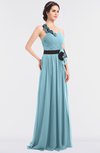 ColsBM Ivanna Aqua Elegant A-line Halter Sleeveless Floor Length Flower Bridesmaid Dresses