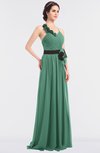 ColsBM Ivanna Beryl Green Elegant A-line Halter Sleeveless Floor Length Flower Bridesmaid Dresses