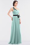 ColsBM Ivanna Blue Glass Elegant A-line Halter Sleeveless Floor Length Flower Bridesmaid Dresses