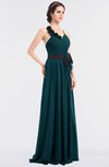 ColsBM Ivanna Blue Green Elegant A-line Halter Sleeveless Floor Length Flower Bridesmaid Dresses