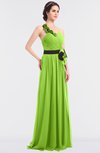 ColsBM Ivanna Bright Green Elegant A-line Halter Sleeveless Floor Length Flower Bridesmaid Dresses