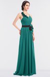 ColsBM Ivanna Emerald Green Elegant A-line Halter Sleeveless Floor Length Flower Bridesmaid Dresses