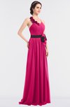 ColsBM Ivanna Fandango Pink Elegant A-line Halter Sleeveless Floor Length Flower Bridesmaid Dresses