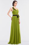 ColsBM Ivanna Green Oasis Elegant A-line Halter Sleeveless Floor Length Flower Bridesmaid Dresses