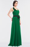 ColsBM Ivanna Green Elegant A-line Halter Sleeveless Floor Length Flower Bridesmaid Dresses