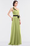 ColsBM Ivanna Lime Green Elegant A-line Halter Sleeveless Floor Length Flower Bridesmaid Dresses