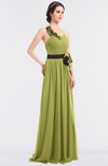 ColsBM Ivanna Linden Green Elegant A-line Halter Sleeveless Floor Length Flower Bridesmaid Dresses