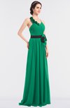 ColsBM Ivanna Pepper Green Elegant A-line Halter Sleeveless Floor Length Flower Bridesmaid Dresses