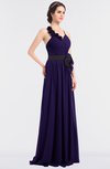 ColsBM Ivanna Royal Purple Elegant A-line Halter Sleeveless Floor Length Flower Bridesmaid Dresses