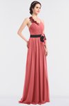 ColsBM Ivanna Shell Pink Elegant A-line Halter Sleeveless Floor Length Flower Bridesmaid Dresses