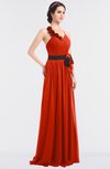 ColsBM Ivanna Tangerine Tango Elegant A-line Halter Sleeveless Floor Length Flower Bridesmaid Dresses
