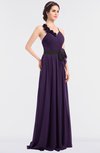 ColsBM Ivanna Violet Elegant A-line Halter Sleeveless Floor Length Flower Bridesmaid Dresses
