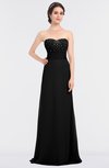 ColsBM Sadie Black Elegant A-line Zip up Floor Length Beaded Bridesmaid Dresses