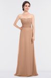 ColsBM Sadie Burnt Orange Elegant A-line Zip up Floor Length Beaded Bridesmaid Dresses