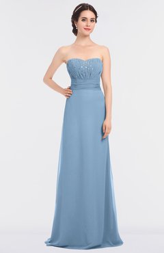 ColsBM Sadie Dusty Blue Elegant A-line Zip up Floor Length Beaded Bridesmaid Dresses