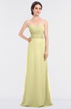 ColsBM Sadie Soft Yellow Elegant A-line Zip up Floor Length Beaded Bridesmaid Dresses
