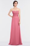 ColsBM Sadie Watermelon Elegant A-line Zip up Floor Length Beaded Bridesmaid Dresses