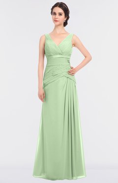 ColsBM Leona Seacrest Mature A-line V-neck Zip up Floor Length Ruching Bridesmaid Dresses