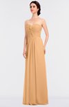 ColsBM Jenna Apricot Modern A-line Sleeveless Zip up Ruching Bridesmaid Dresses