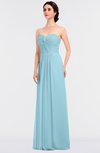 ColsBM Jenna Aqua Modern A-line Sleeveless Zip up Ruching Bridesmaid Dresses