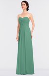 ColsBM Jenna Beryl Green Modern A-line Sleeveless Zip up Ruching Bridesmaid Dresses