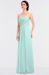 ColsBM Jenna Blue Glass Modern A-line Sleeveless Zip up Ruching Bridesmaid Dresses
