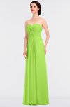 ColsBM Jenna Bright Green Modern A-line Sleeveless Zip up Ruching Bridesmaid Dresses