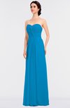 ColsBM Jenna Cornflower Blue Modern A-line Sleeveless Zip up Ruching Bridesmaid Dresses