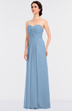 ColsBM Jenna Dusty Blue Modern A-line Sleeveless Zip up Ruching Bridesmaid Dresses