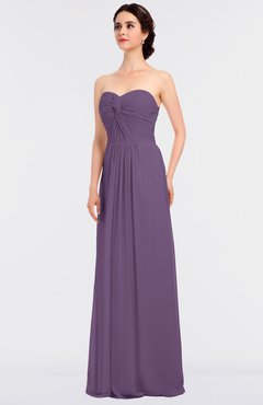 ColsBM Jenna Eggplant Modern A-line Sleeveless Zip up Ruching Bridesmaid Dresses