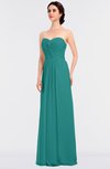 ColsBM Jenna Emerald Green Modern A-line Sleeveless Zip up Ruching Bridesmaid Dresses