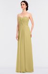 ColsBM Jenna Gold Modern A-line Sleeveless Zip up Ruching Bridesmaid Dresses