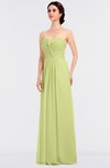 ColsBM Jenna Lime Green Modern A-line Sleeveless Zip up Ruching Bridesmaid Dresses