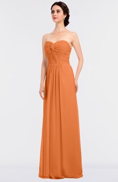 ColsBM Jenna Mango Modern A-line Sleeveless Zip up Ruching Bridesmaid Dresses