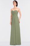 ColsBM Jenna Moss Green Modern A-line Sleeveless Zip up Ruching Bridesmaid Dresses