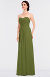 ColsBM Jenna Olive Green Modern A-line Sleeveless Zip up Ruching Bridesmaid Dresses
