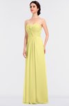ColsBM Jenna Pastel Yellow Modern A-line Sleeveless Zip up Ruching Bridesmaid Dresses