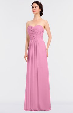 ColsBM Jenna Pink Modern A-line Sleeveless Zip up Ruching Bridesmaid Dresses