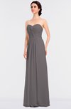 ColsBM Jenna Ridge Grey Modern A-line Sleeveless Zip up Ruching Bridesmaid Dresses
