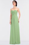 ColsBM Jenna Sage Green Modern A-line Sleeveless Zip up Ruching Bridesmaid Dresses