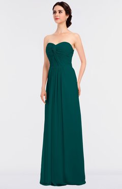 ColsBM Jenna Shaded Spruce Modern A-line Sleeveless Zip up Ruching Bridesmaid Dresses