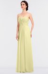 ColsBM Jenna Soft Yellow Modern A-line Sleeveless Zip up Ruching Bridesmaid Dresses