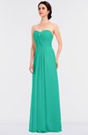 ColsBM Jenna Viridian Green Modern A-line Sleeveless Zip up Ruching Bridesmaid Dresses