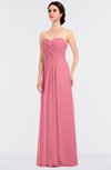 ColsBM Jenna Watermelon Modern A-line Sleeveless Zip up Ruching Bridesmaid Dresses