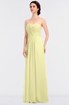 ColsBM Jenna Wax Yellow Modern A-line Sleeveless Zip up Ruching Bridesmaid Dresses