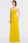 ColsBM Jenna Yellow Modern A-line Sleeveless Zip up Ruching Bridesmaid Dresses