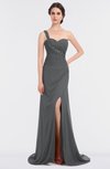 ColsBM Selah Blackberry Cordial Sexy Sheath Asymmetric Neckline Sleeveless Sweep Train Beaded Bridesmaid Dresses